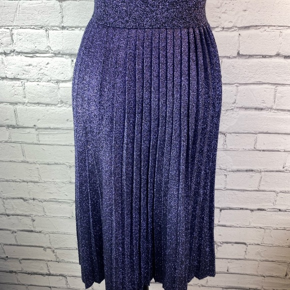 Kate Spade New York Purple Metallic Sweater Dress Pleated Skirt size Small - Picture 8 of 13